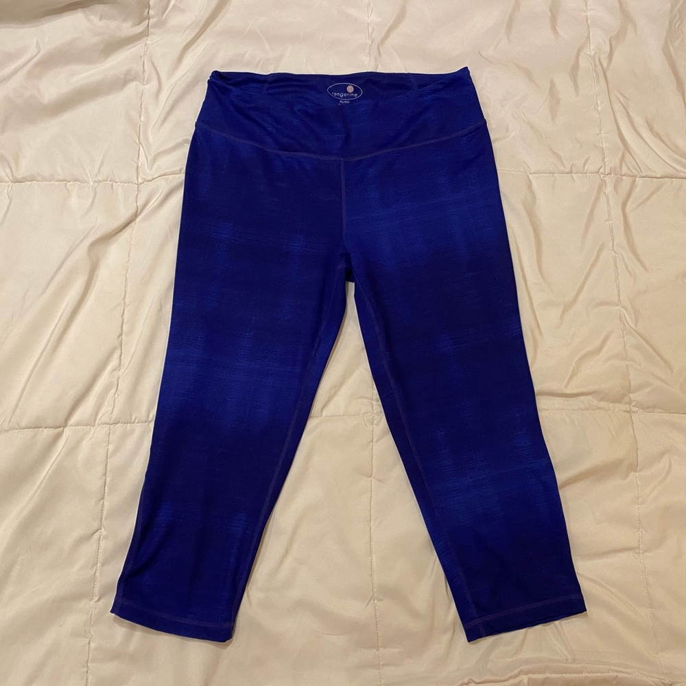 Tangerine cropped leggings, blue print